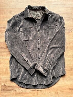 True Grit Men's velvet Charcoal Grey Button-Down Work Shirt